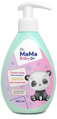 Крем-мило дитяче рідке Ніжне очищення, Dr.Mama (гіпоалергенне 0⁺) 300мл